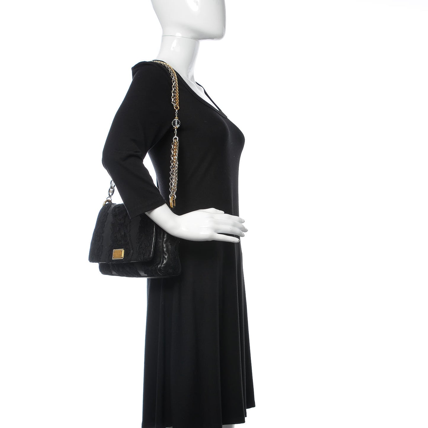 Lace Miss Charles Evening Bag Black