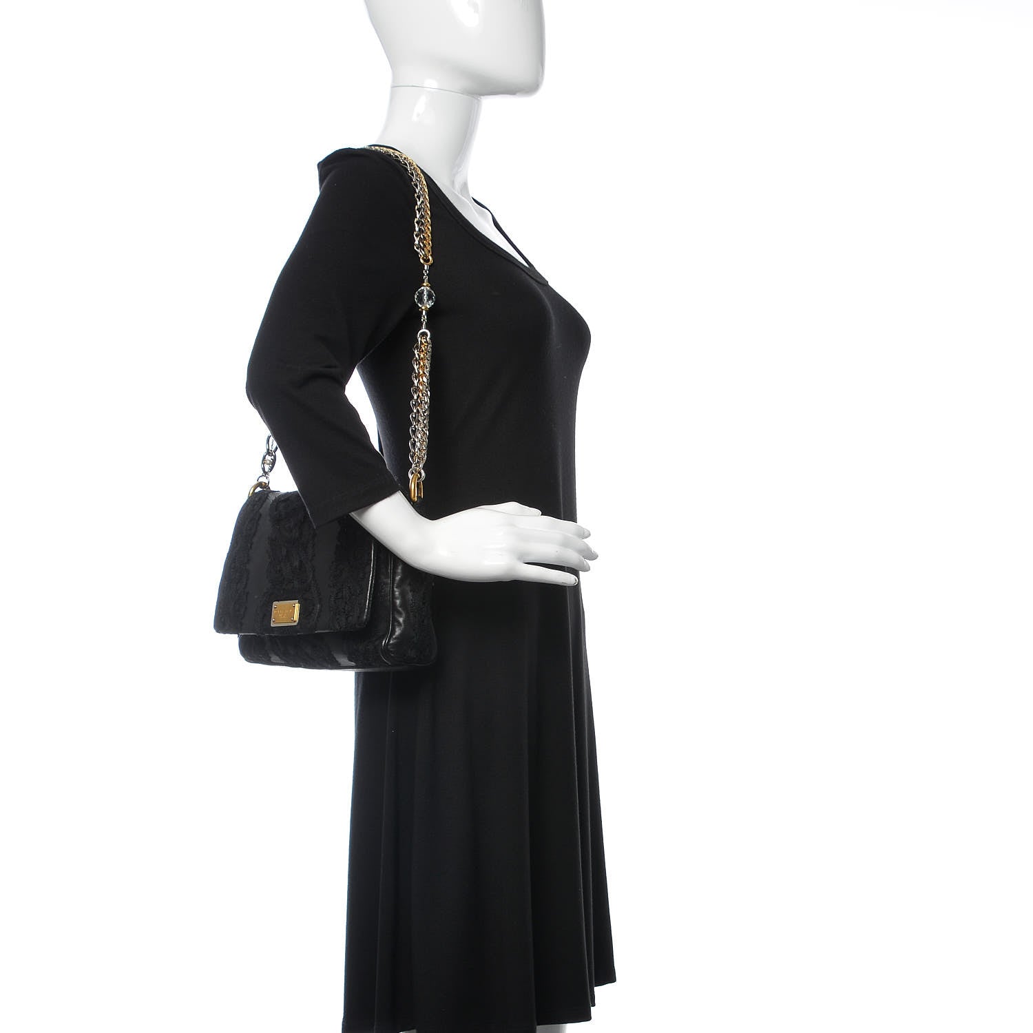Dolce & Gabbana Lace Miss Charles Evening Bag Black 2 of 10