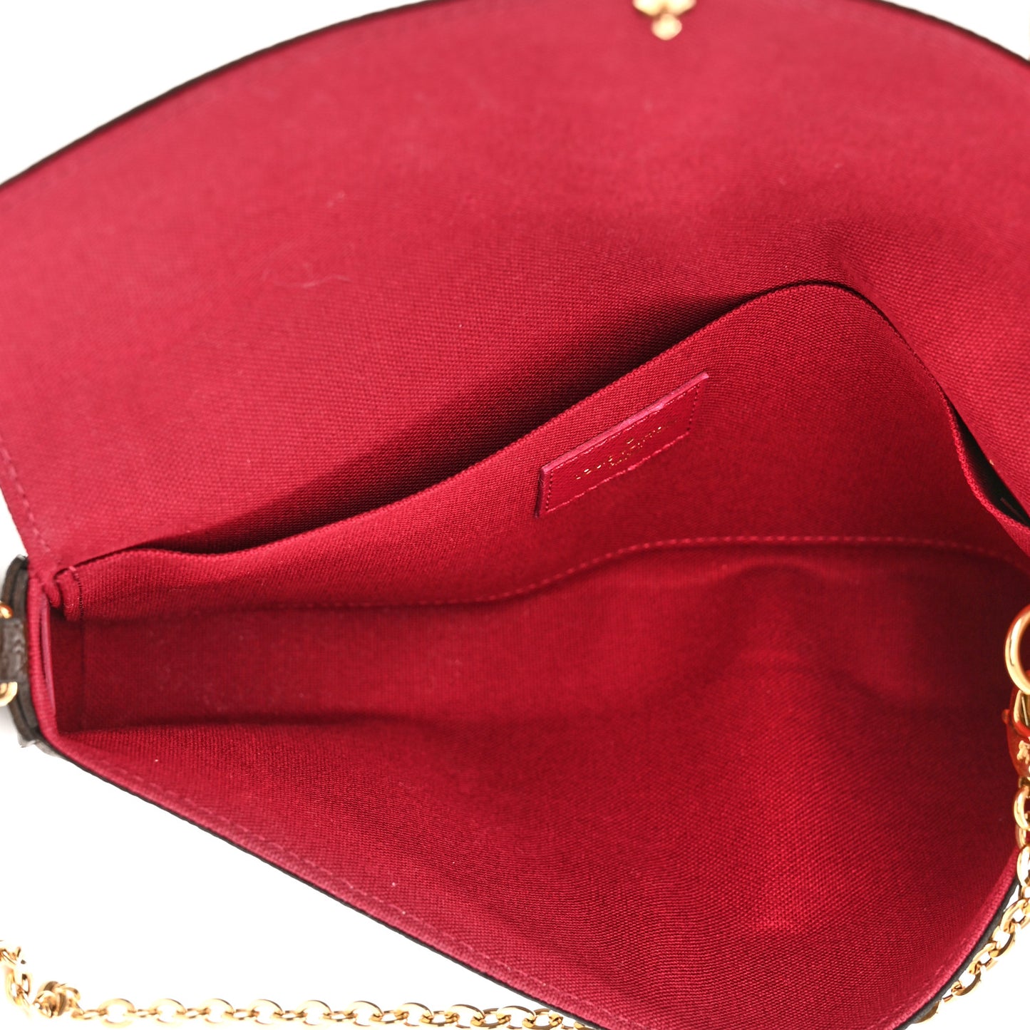 Monogram Pochette Felicie Chain Wallet Fuchsia