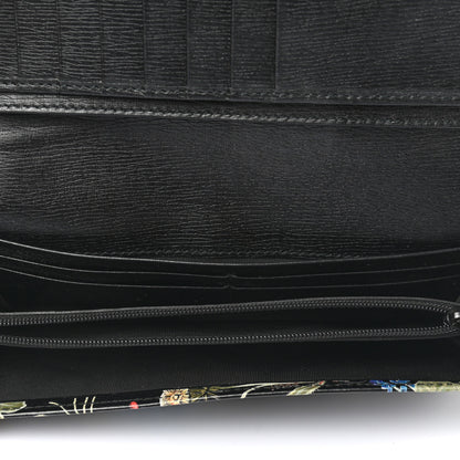 Gucci Shangai Calfskin Flora Knight Flap Wallet Black 5 of 9