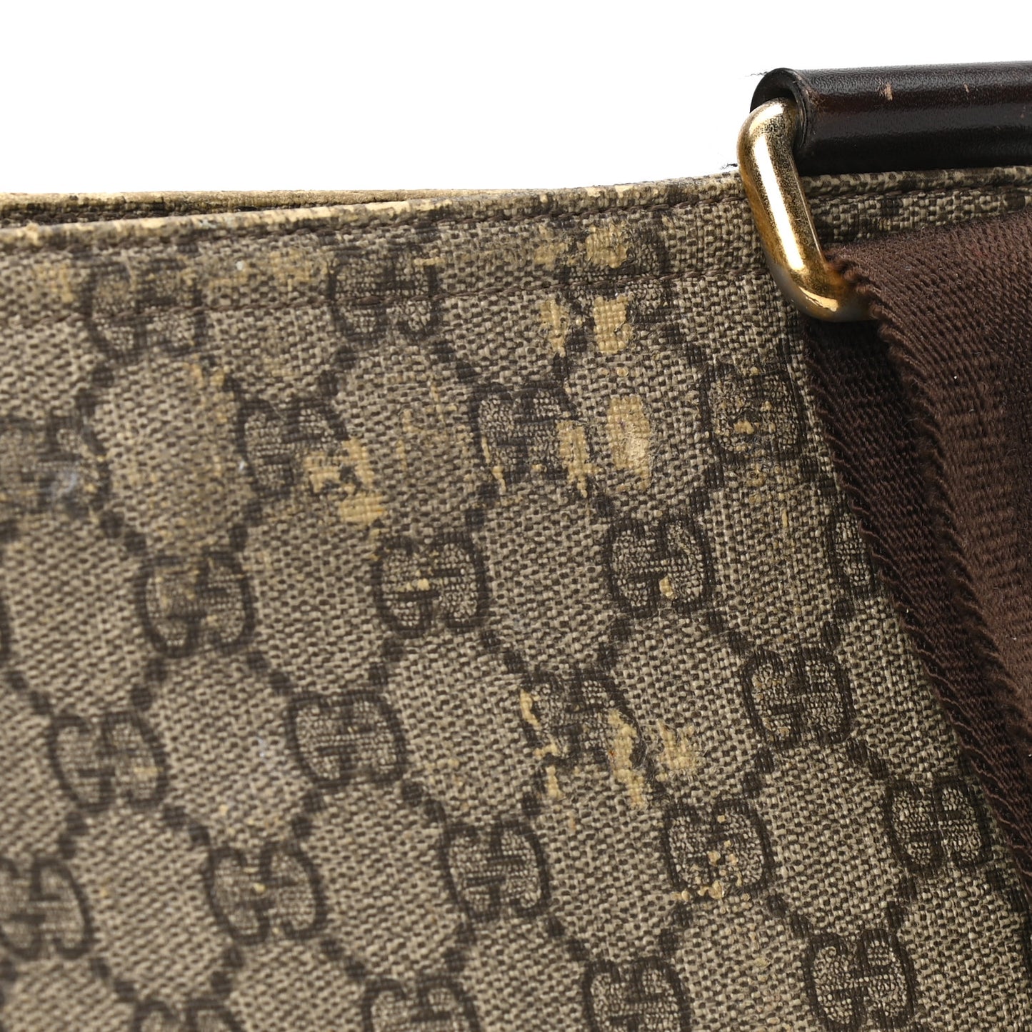 GG Supreme Monogram Medium Flat Messenger Bag Dark Brown