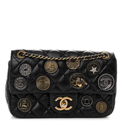 Chanel Aged Calfskin Quilted Mini Medallion Flap Black 1 of 10