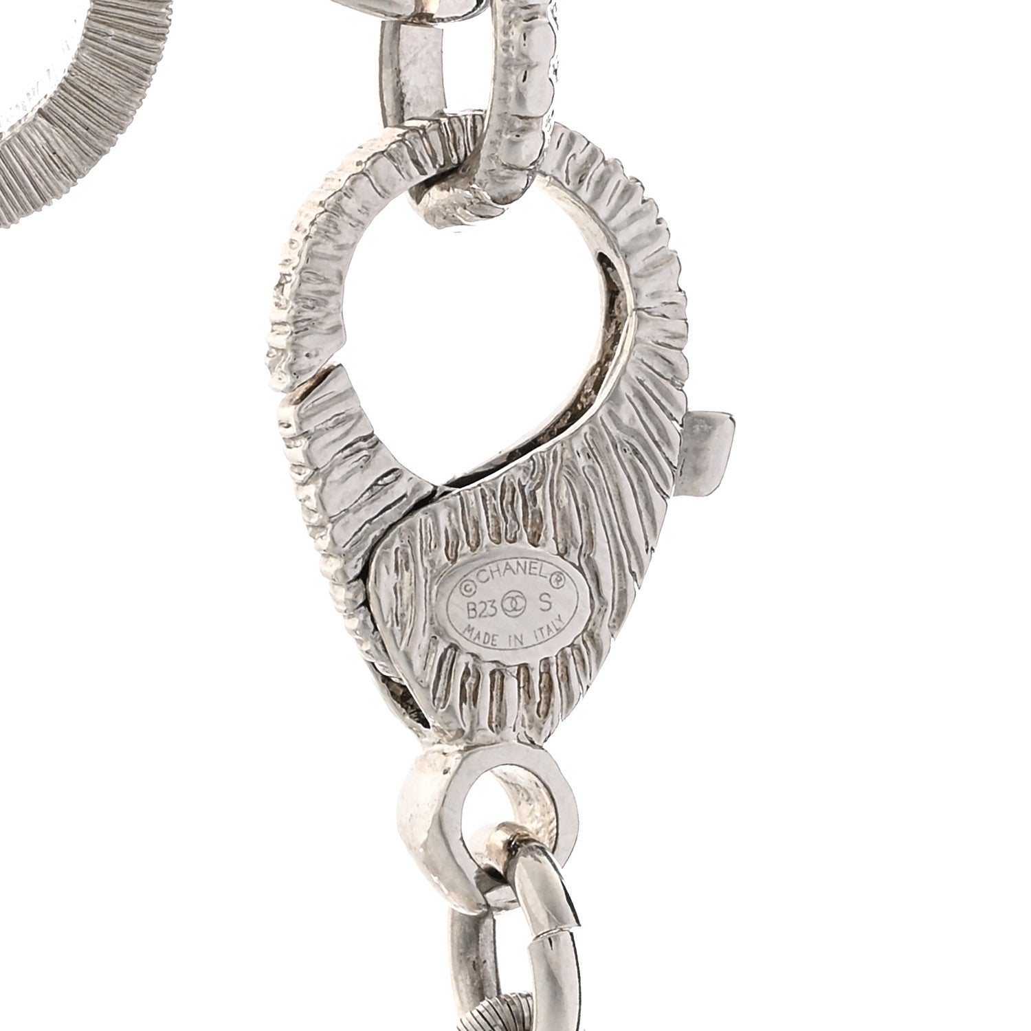Chanel Pearl Crystal CC Choker Necklace Silver 5 of 5