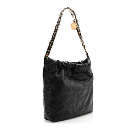 Chanel Shiny Calfskin Quilted Small Chanel 22 Black 3 of 10