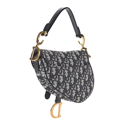 Christian Dior Oblique Mini Saddle Bag Blue 3 of 8
