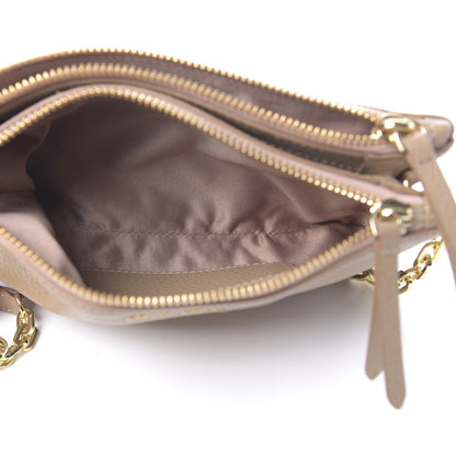 Miu Miu Vitello St.Daino Double Zip Chain Crossbody Cammeo 7 of 11