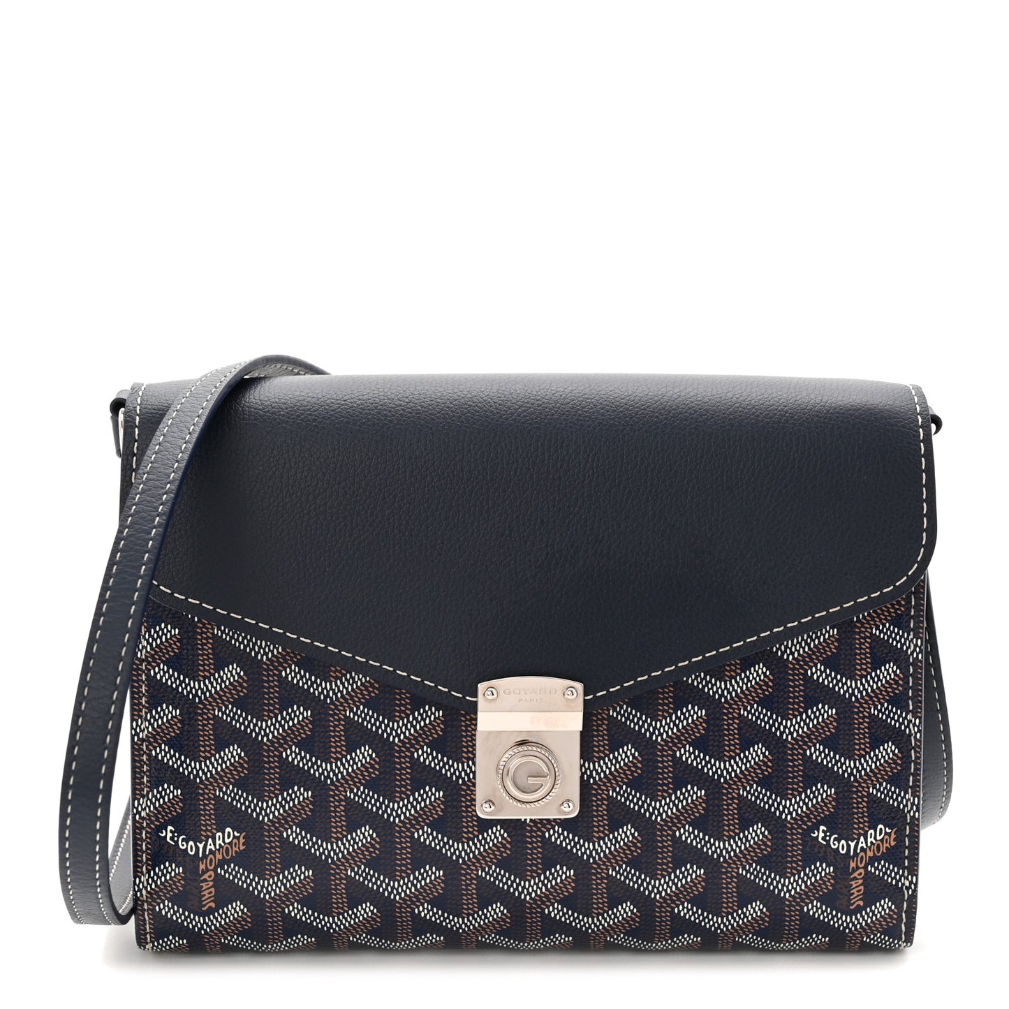 Goyardine Calfskin Chypre Wallet Pouch Navy