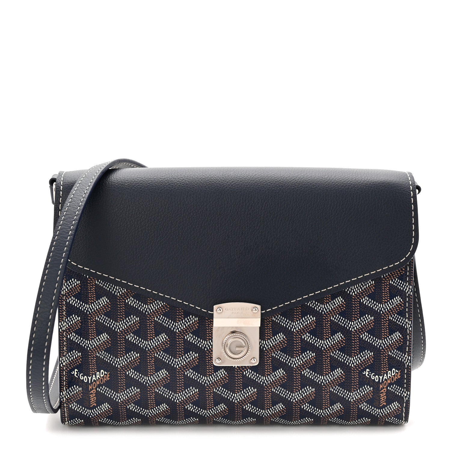 Goyard Goyardine Calfskin Chypre Wallet Pouch Navy 1 of 9