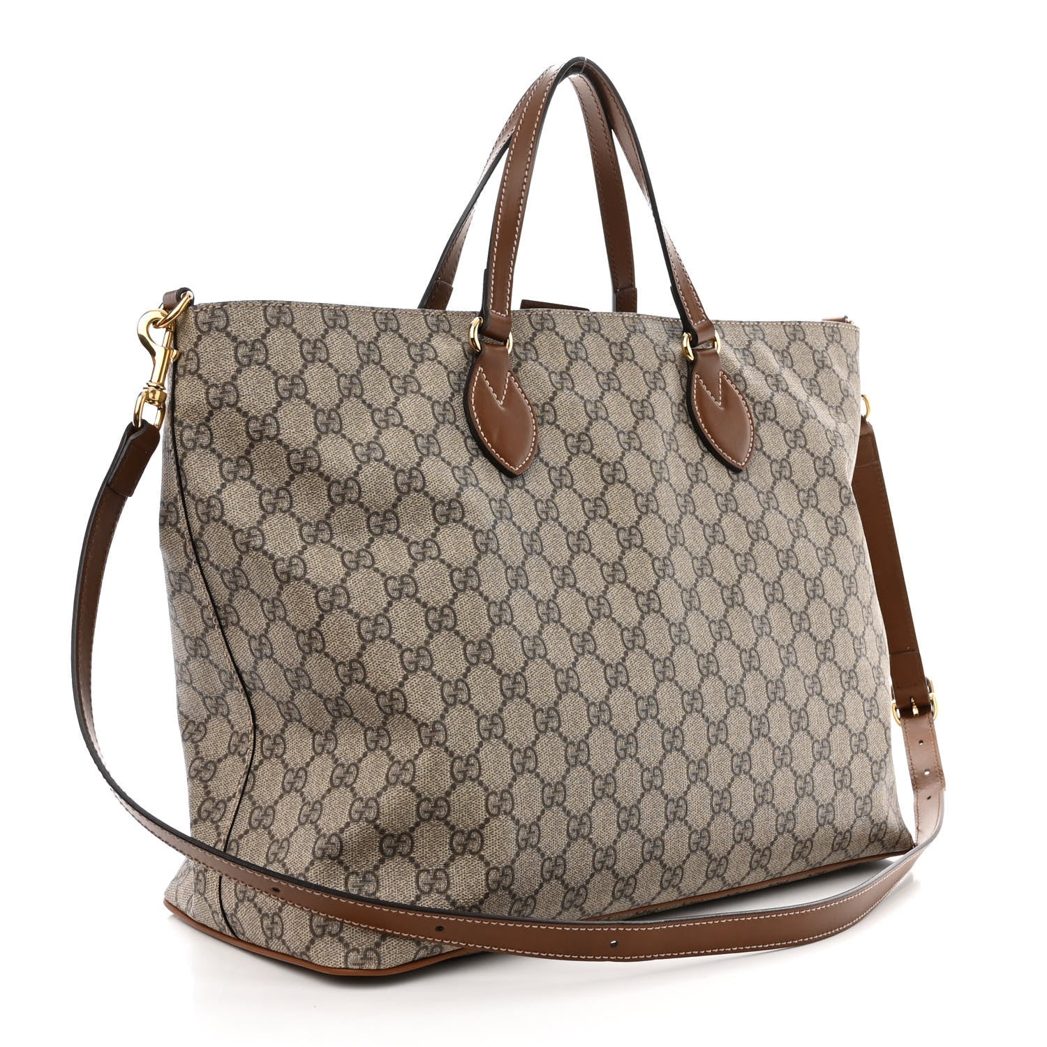 Gucci Soft GG Supreme Monogram Medium Crossbody Tote Beige Cuir 3 of 13