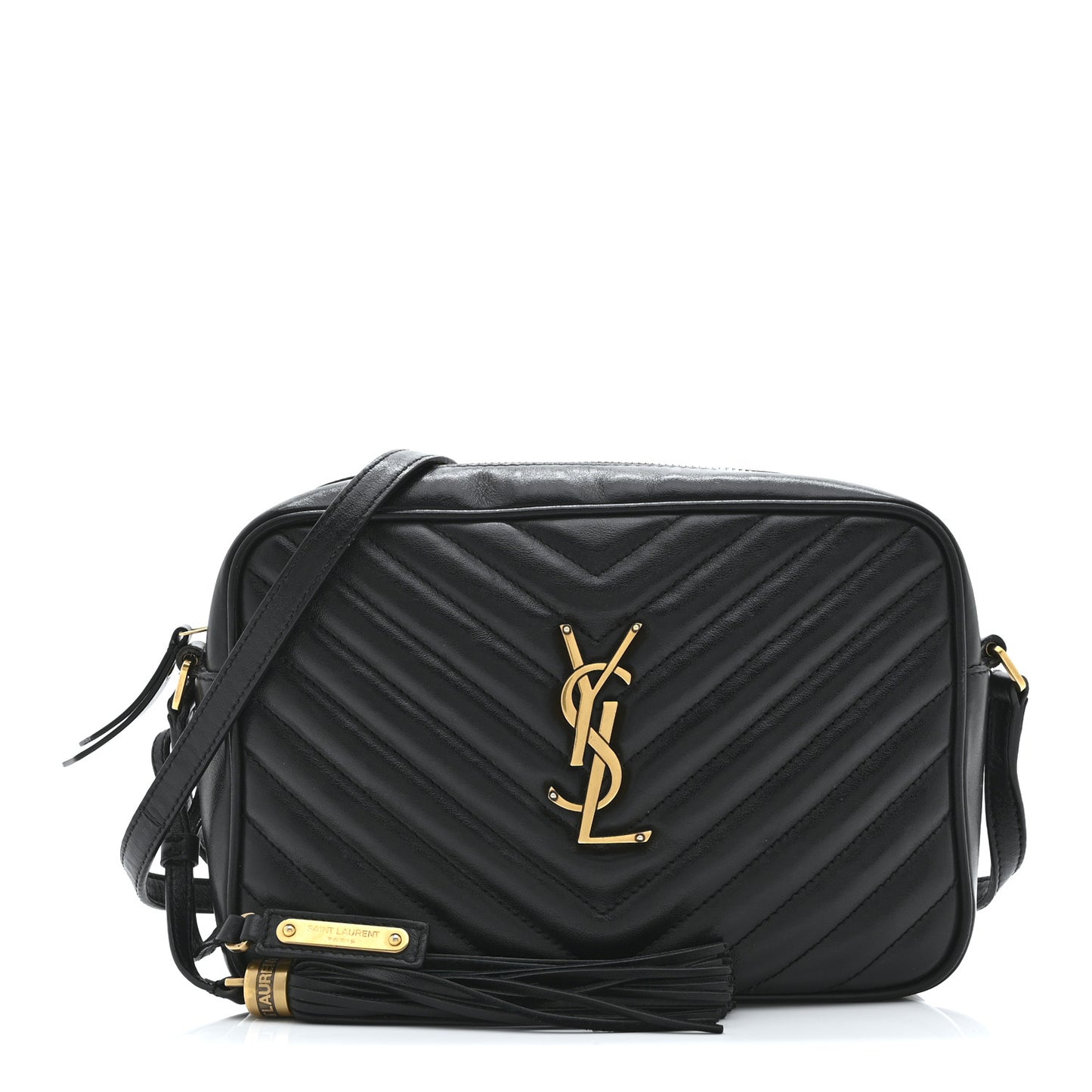 Calfskin Matelasse Monogram Lou Camera Bag Black