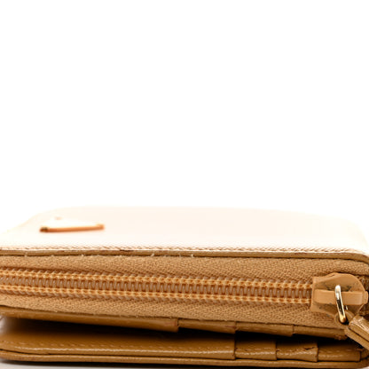 Prada Saffiano Triangle Compact Zip Around Wallet Miele 11 of 13