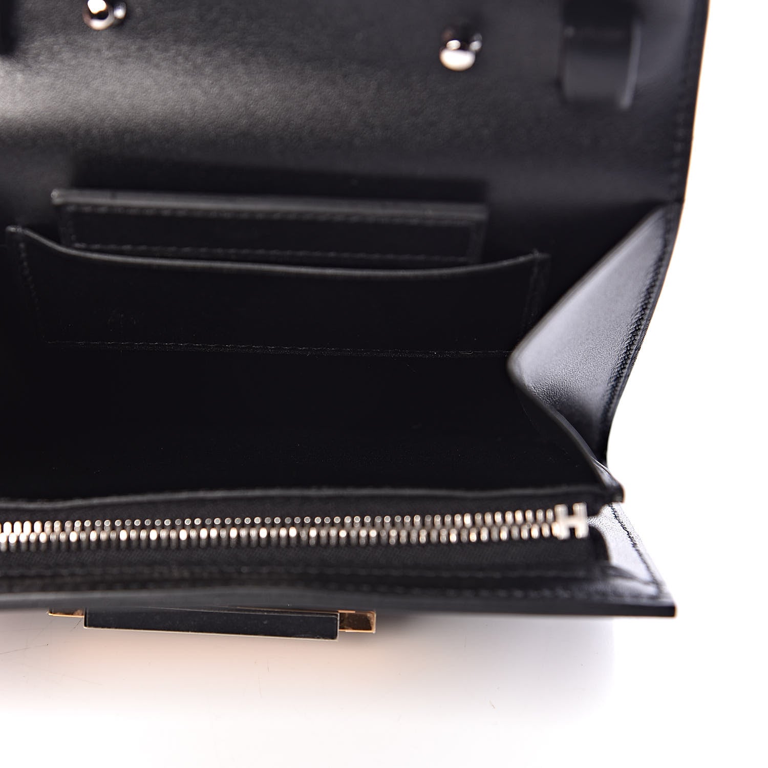 Hermes Villandry Calfskin Mini Cinhetic Wallet Black 5 of 9