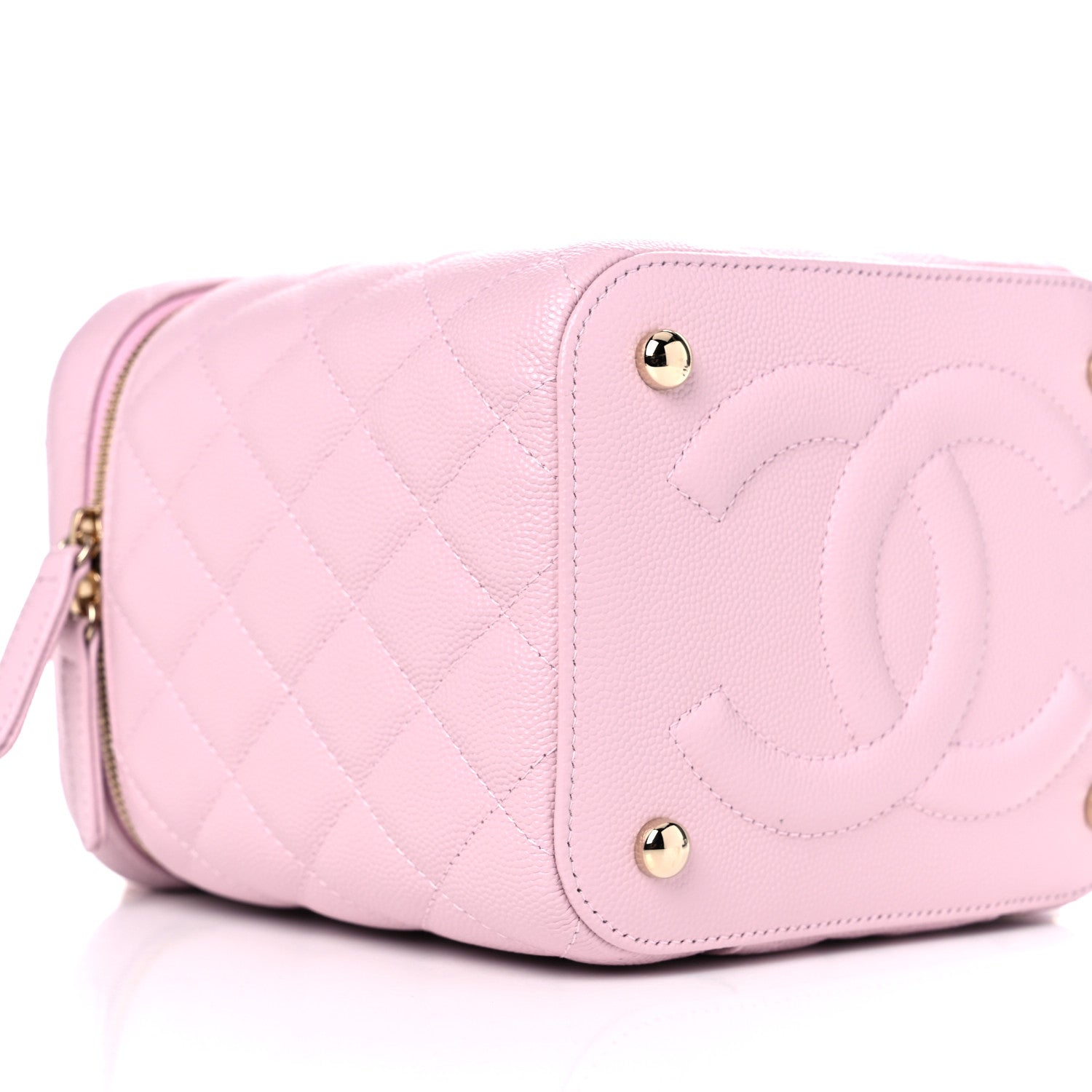 Chanel Caviar Quilted Small Top Handle Vanity Case With Chain Light Pink 9 of 10