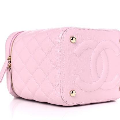Chanel Caviar Quilted Small Top Handle Vanity Case With Chain Light Pink 9 of 10