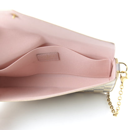 Louis Vuitton Damier Azur Pochette Felicie Chain Wallet Rose Ballerine 5 of 10