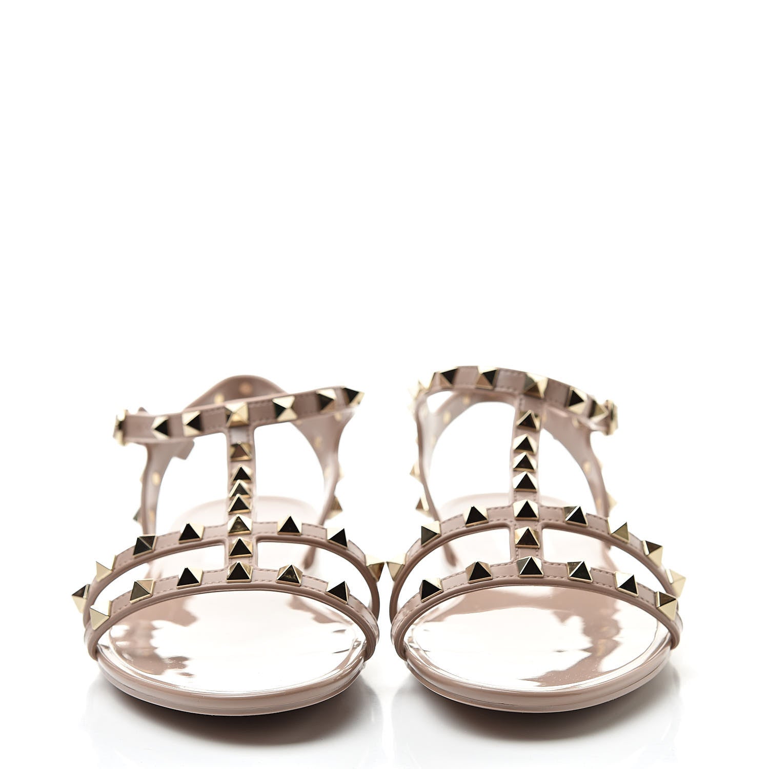 Valentino Garavani PVC Jelly Rockstud Caged Sandals 39 Poudre 2 of 8