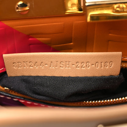 Fendi Vitello Seta Nappa FF Embossed Mini Peekaboo Iconic Satchel Miele Scuro Miele Scuro 7 of 12