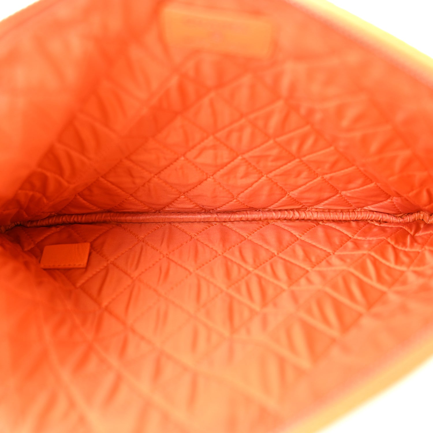 Chanel Perforated Lambskin Quilted Medium Cosmetic Case Orange 5 of 11