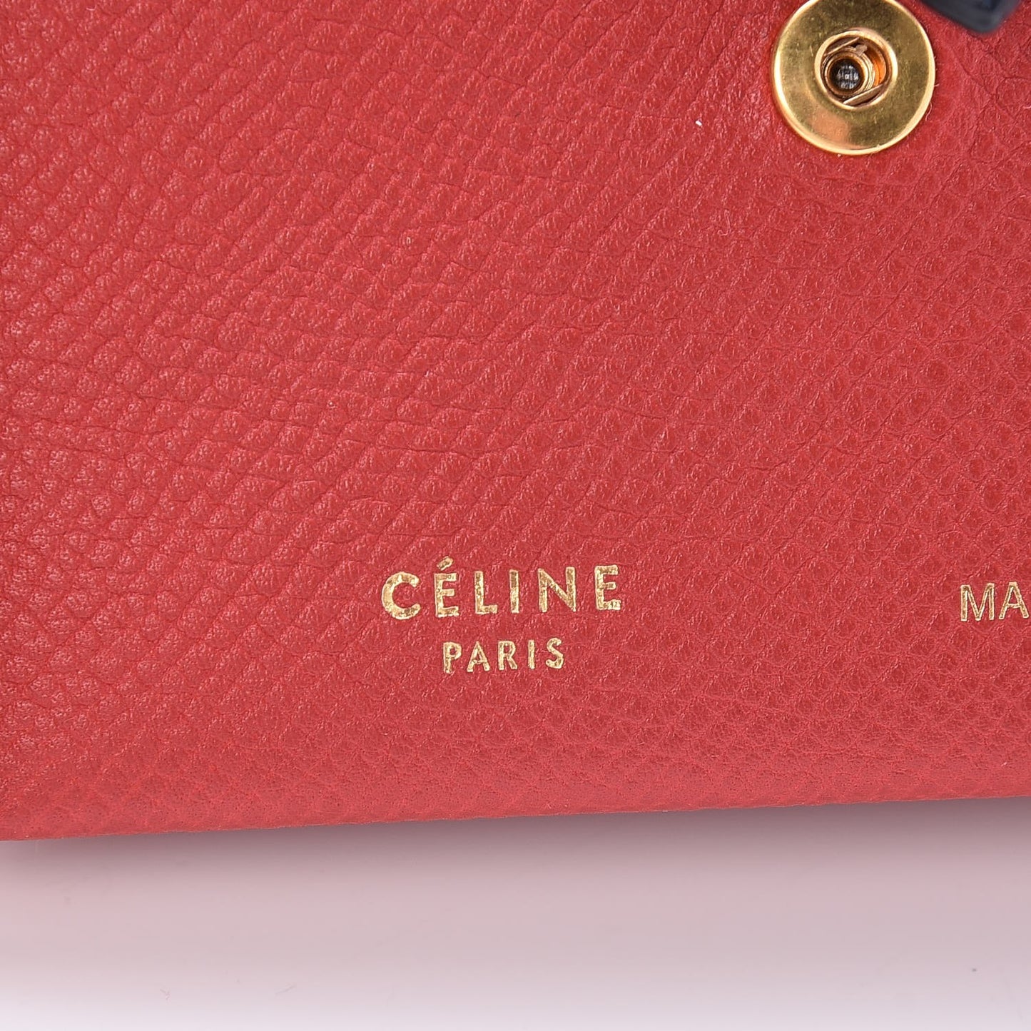 Grained Calfskin Strap Accordion Cardholder Coquelicot