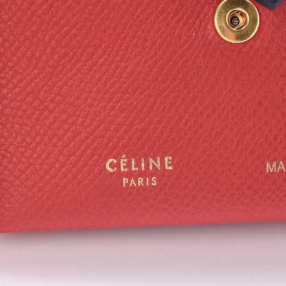 Celine Grained Calfskin Strap Accordion Cardholder Coquelicot 6 of 8
