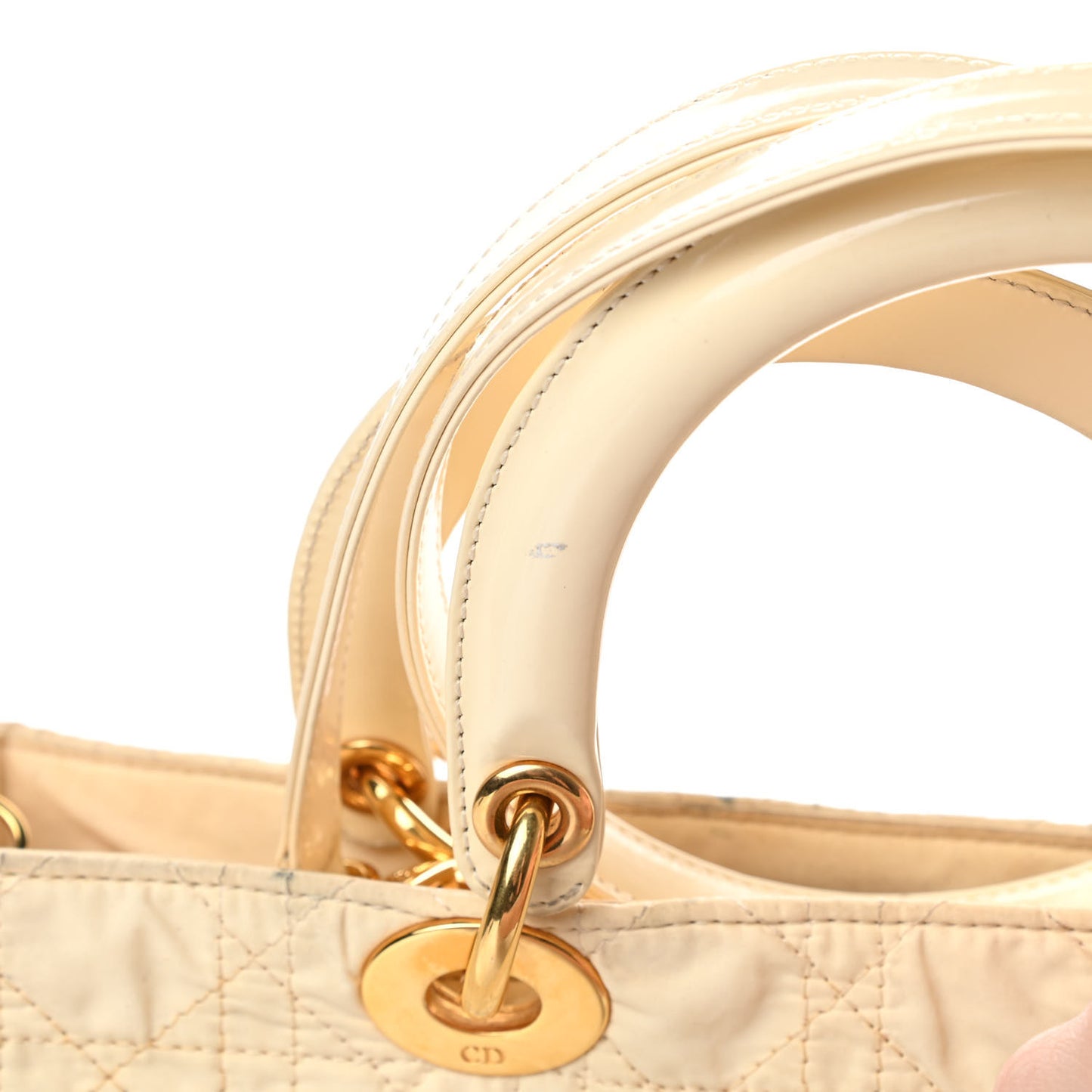 Nylon Cannage Large Lady Dior White