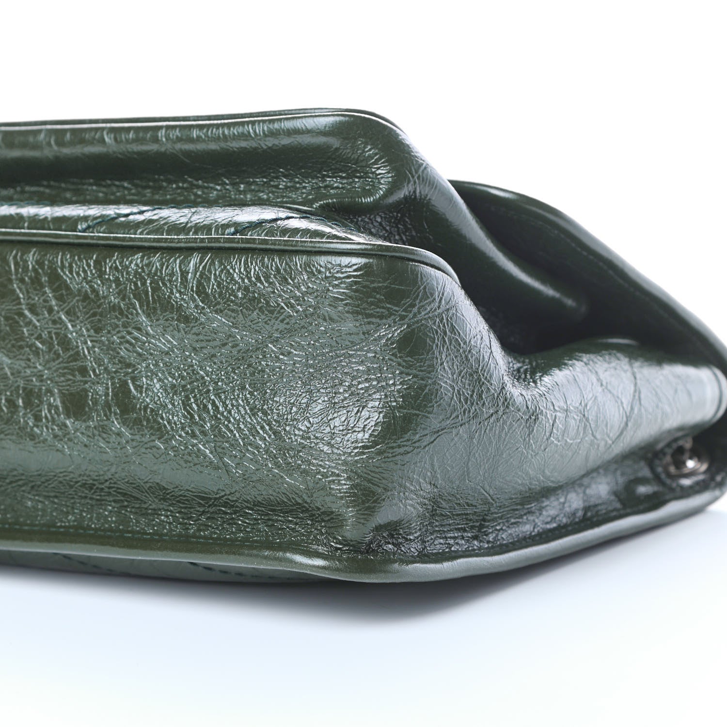 Saint Laurent Crinkled Calfskin Matelasse Monogram Medium Niki Chain Satchel Military Olive 11 of 11