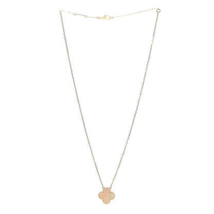 Van Cleef & Arpels 18K Yellow Gold Mother of Pearl Vintage Alhambra Pendant Necklace 3 of 6