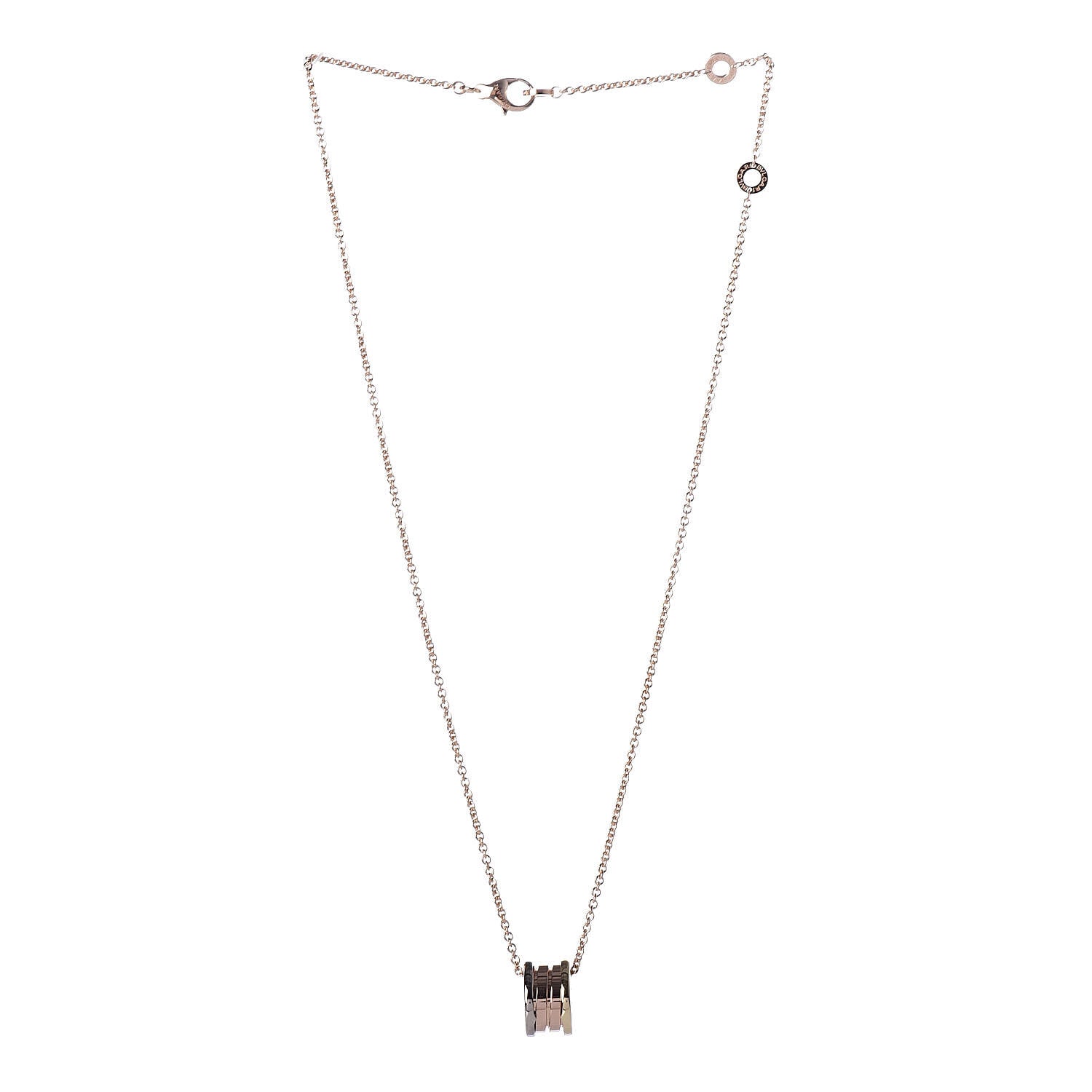 Bulgari 18K Rose White Yellow Gold B.Zero1 Pendant Necklace 3 of 6