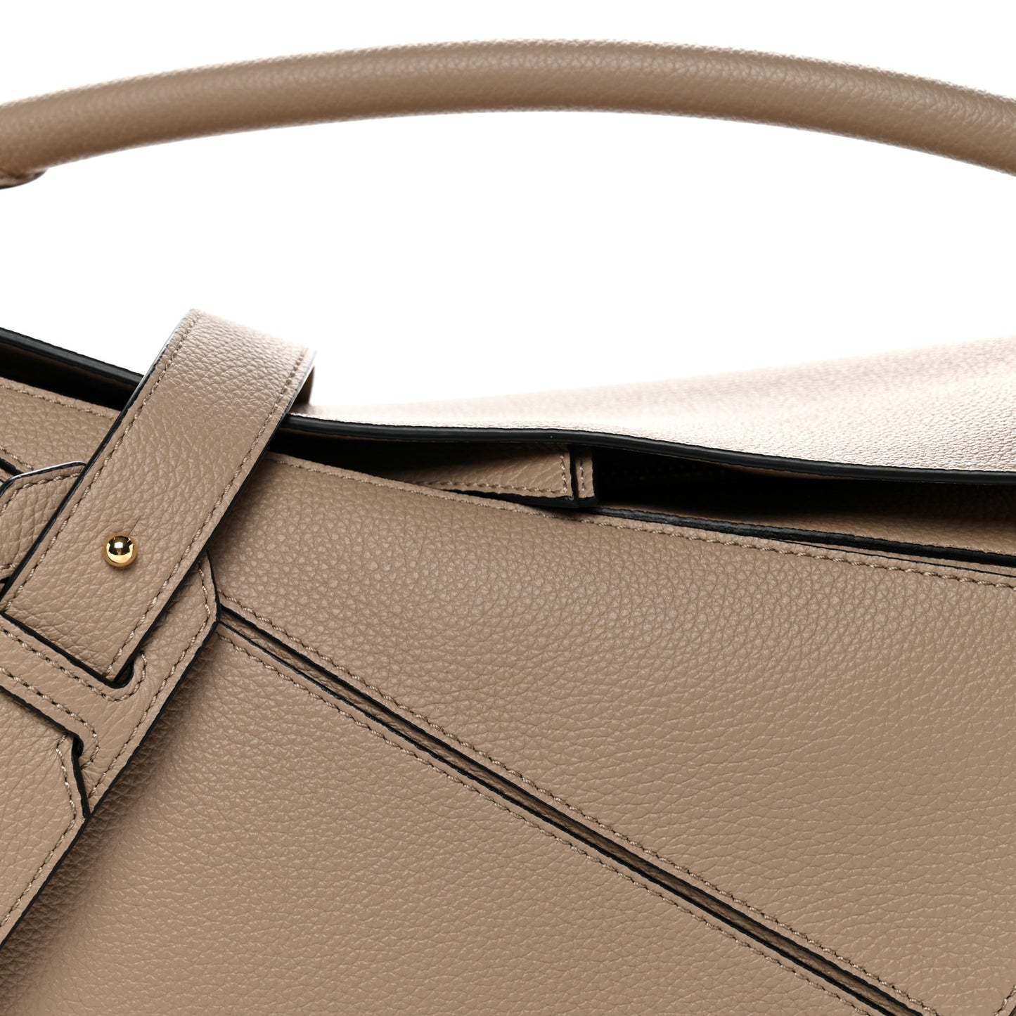 Grained Calfskin Medium Puzzle Bag Sand