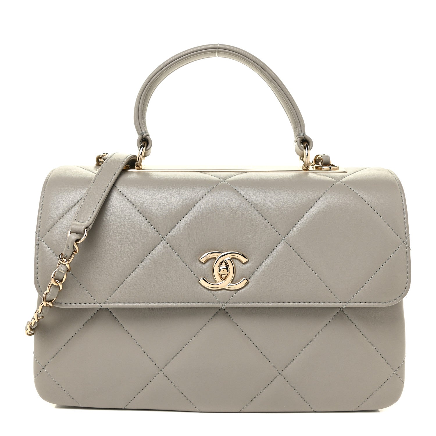 Chanel Lambskin Quilted Medium Trendy CC Flap Dual Handle Bag Grey 1 of 17