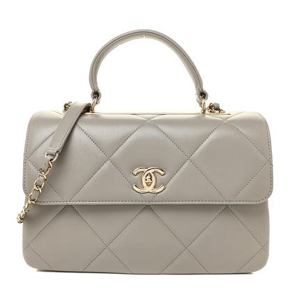 Chanel Lambskin Quilted Medium Trendy CC Flap Dual Handle Bag Grey 1 of 17