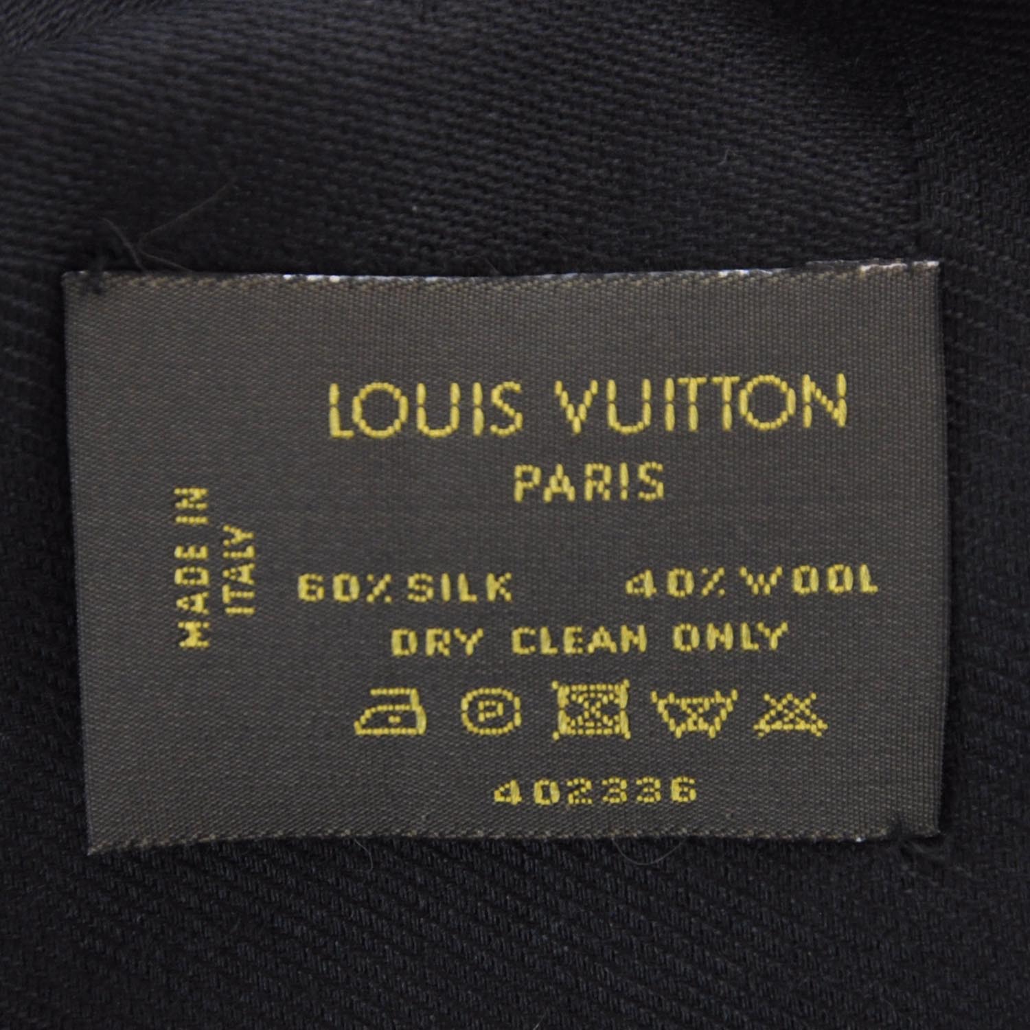 Louis Vuitton Silk Wool Monogram Shawl Black 3 of 5