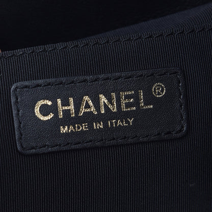 Chanel Calfskin Stitched Chain Bucket Bag Black 6 of 9
