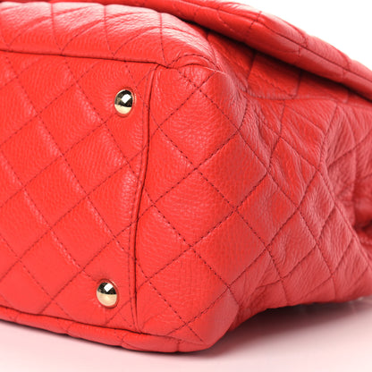 Chanel Calfskin Quilted XXL Travel Flap Bag Red 9 of 9