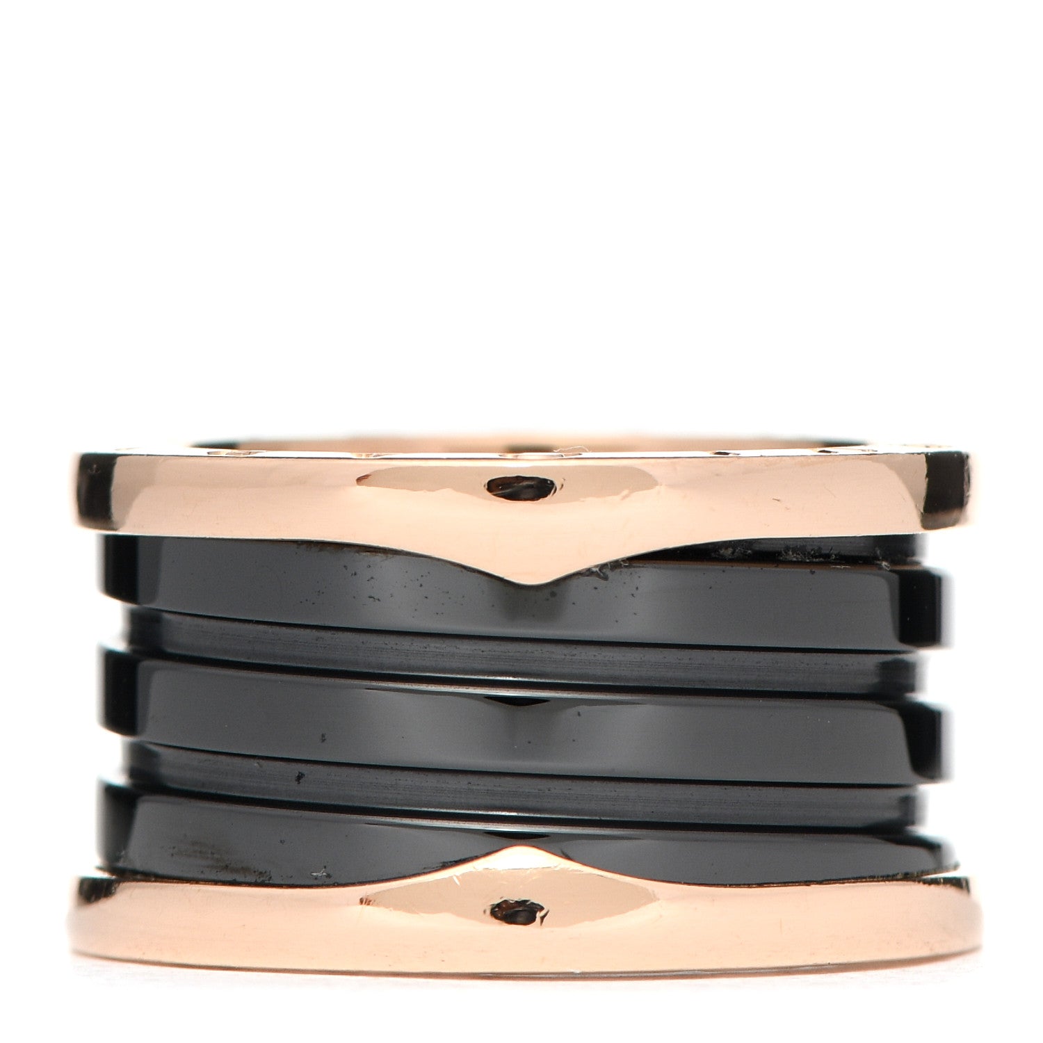 Bulgari 18K Rose Gold Black Ceramic B.Zero1 Four-Band Ring 52 6 3 of 7