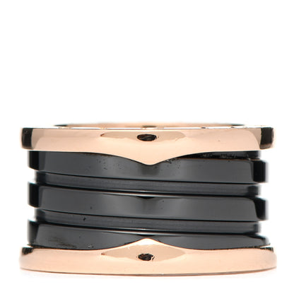 Bulgari 18K Rose Gold Black Ceramic B.Zero1 Four-Band Ring 52 6 3 of 7