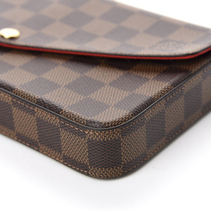 Louis Vuitton Damier Ebene Pochette Felicie Chain Wallet 7 of 11