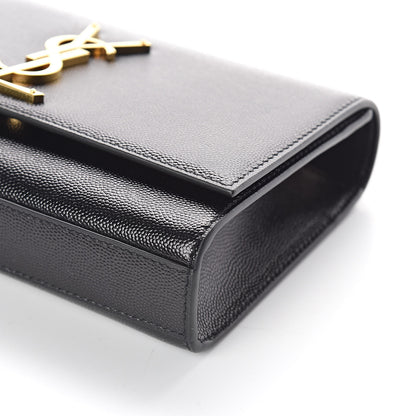 Saint Laurent Grain De Poudre Small Monogram Kate Satchel Black 9 of 9