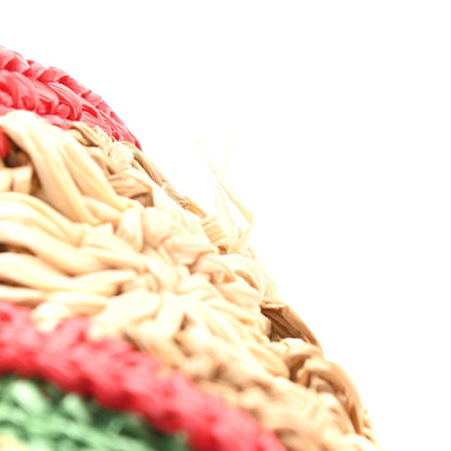 Gucci Raffia Azalea Calfskin Crochet Flower Small GG Marmont Shoulder Bag Natural Ecru Green Red New Shamarock 12 of 13