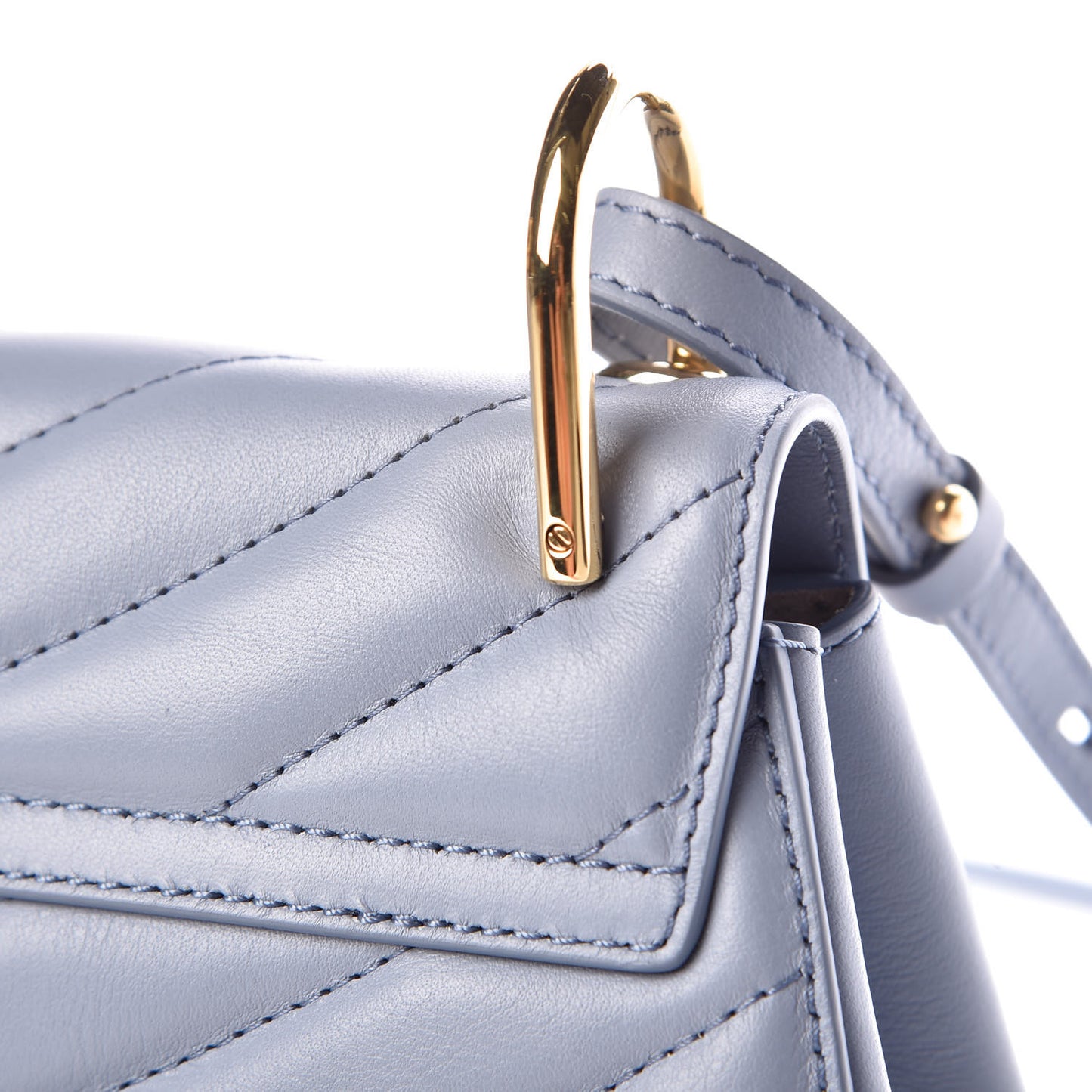 Calfskin Quilted Mini Drew Bijou Shoulder Bag Washed Blue