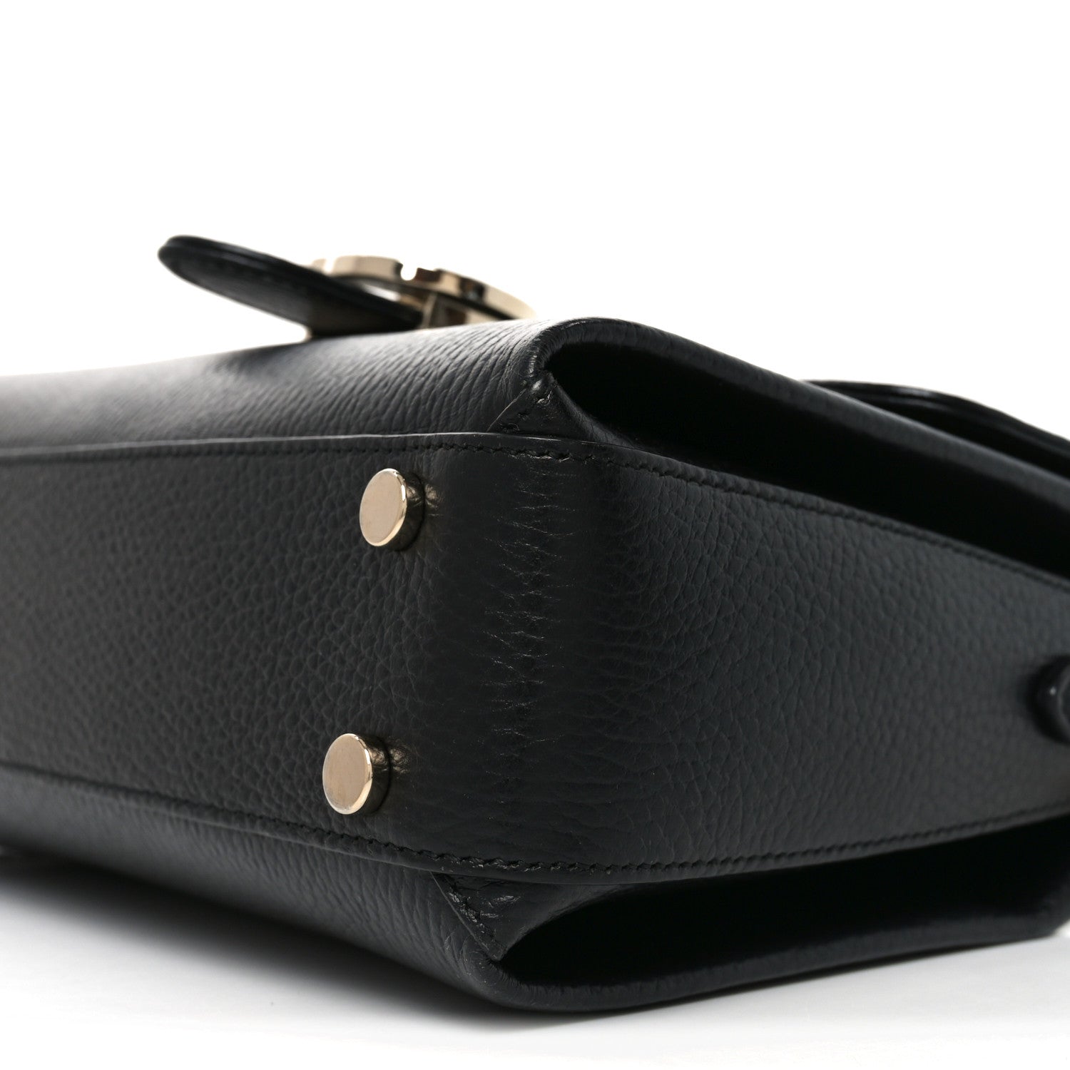 Gucci Dollar Calfskin Interlocking G Top Handle Shoulder Bag Black 10 of 10