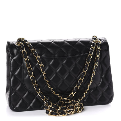 Chanel Lambskin Quilted Jumbo Double Flap Black 3 of 10