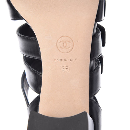 Chanel Calfskin CC Turnlock Sandals 38 Black 8 of 12