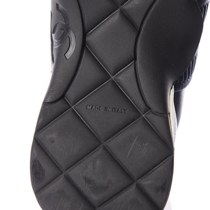 Chanel Stretch Fabric CC Sneakers 39 Blue 6 of 8