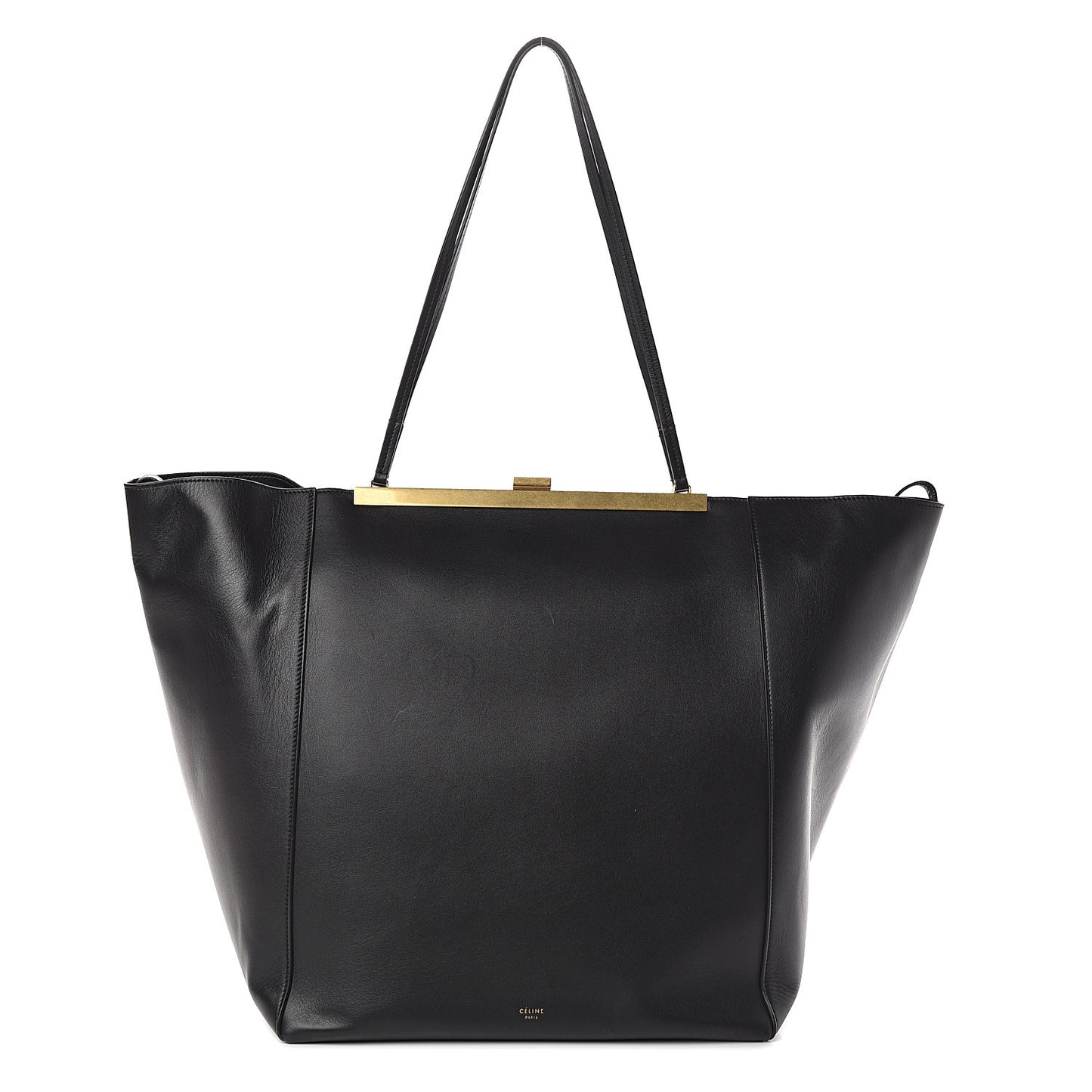 Calfskin Large Clasp Cabas Black