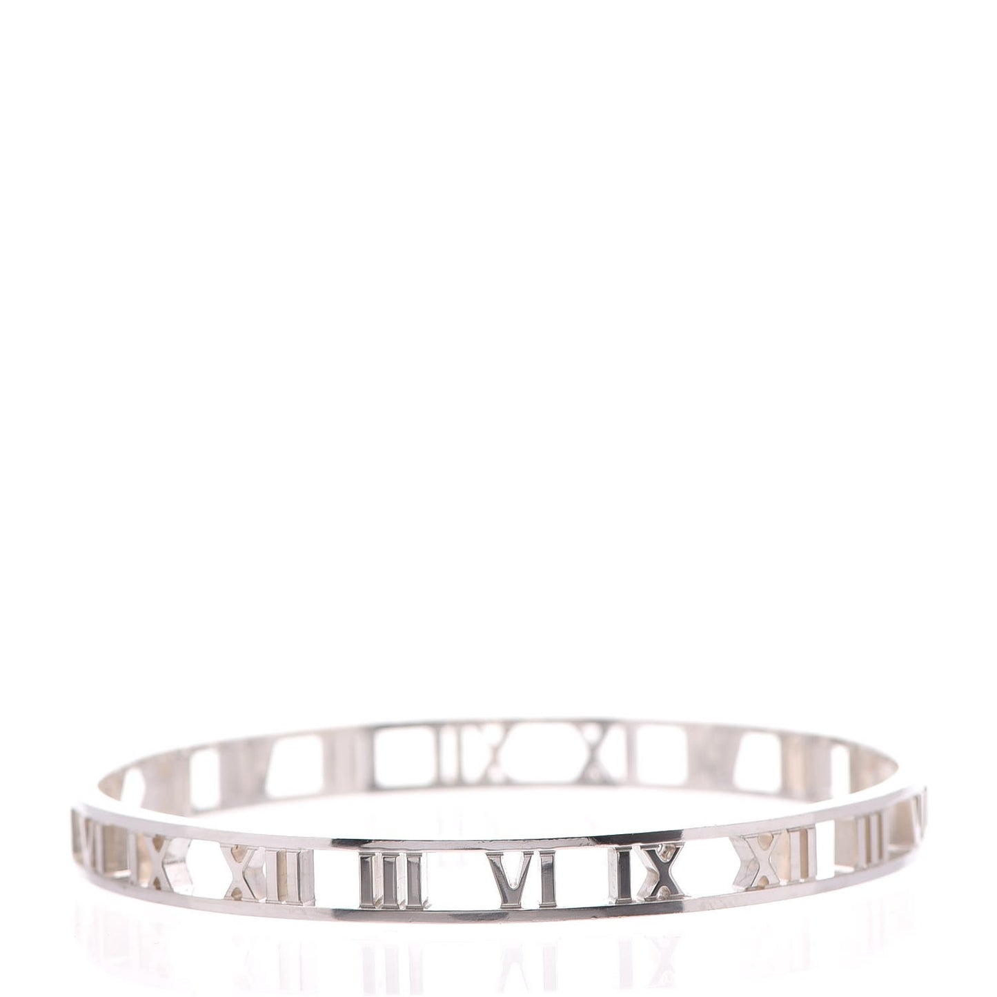 Sterling Silver Narrow Atlas Open Bangle Bracelet