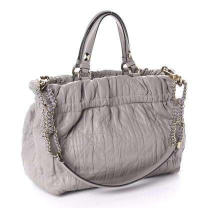 Christian Dior Gaufre Lambskin Cannage Delices Tote Grey 3 of 11