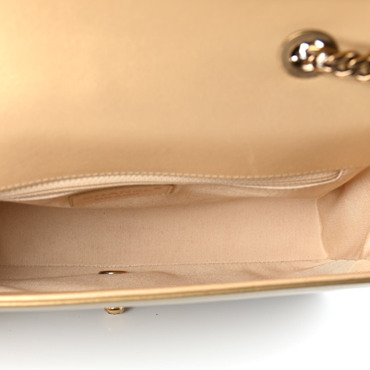 Chanel Metallic Patent Diagonal Quilted Flap Gold 4 of 9
