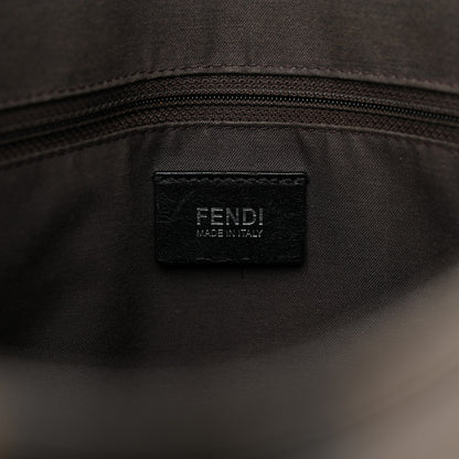 Fendi Calfskin Coated Canvas Pequin Tote Tobacco 6 of 13