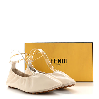 Fendi Vitello Filo Ballerina Flats 39 Shell 11 of 11